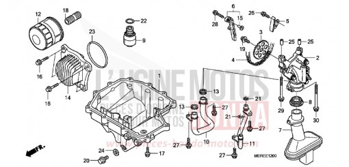 CARTER D'HUILE/POMPE A HUILE CBF600NA9 de 2009